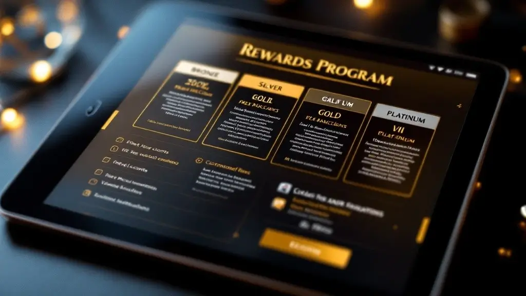 Casino rewards program tablet
